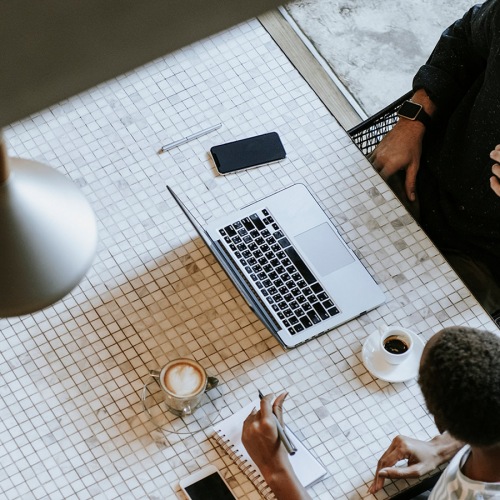 friends in business meeting